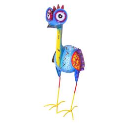 Let's Boogie Tall Bird – Blue Recycled Metal Sculpture