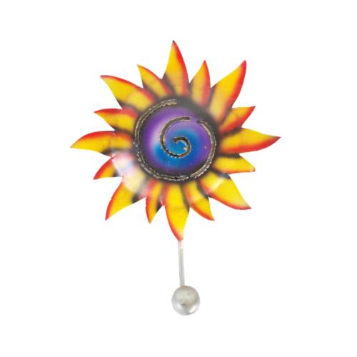 Coat Hook Metal Sunflower 12x4.5x16cm