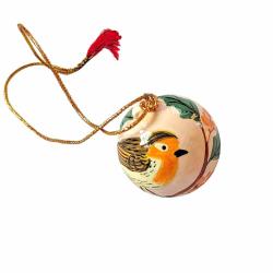 Bauble Papier Mâché Robin Design 3.5cm