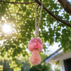 Handcrafted Purple Toadstool Hanging Decoration