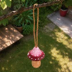 Handcrafted Purple Woodland Toadstool Hanging Decoration