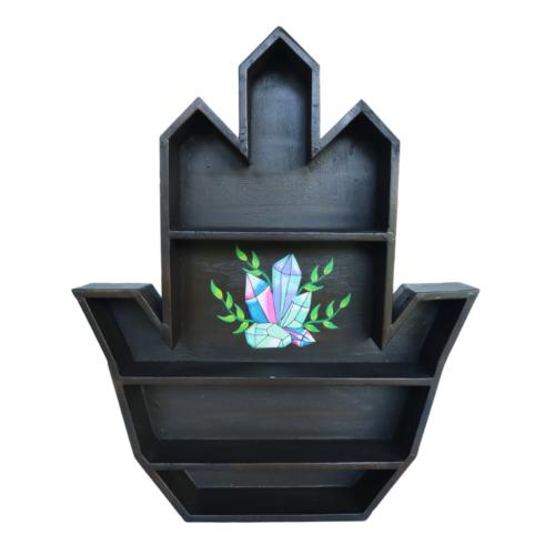 Shelf Unit Wood Hamsa Hand 48x7x60cm
