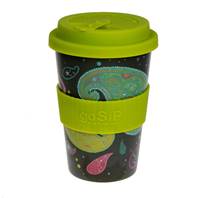 Reusable travel cup, biodegradable, paisley cosmos