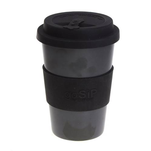 Reusable travel cup, biodegradable, charcoal