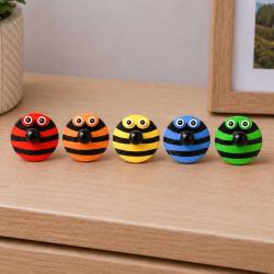 Handcrafted Striped Bug Spinning Top – Assorted Colours