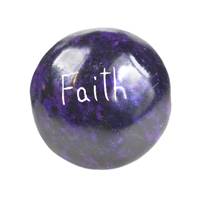 Sentiment pebble round, Faith, blue