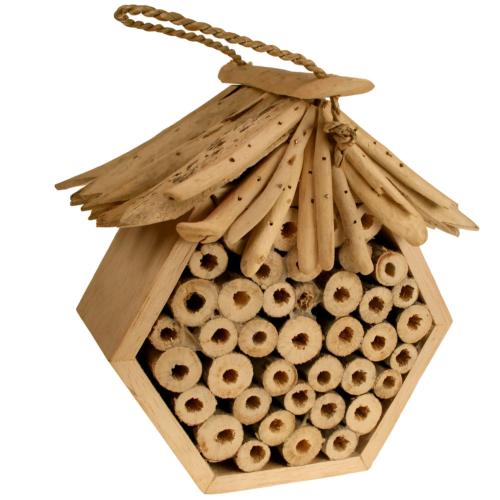 Bee/bug house hexagonal natural colour