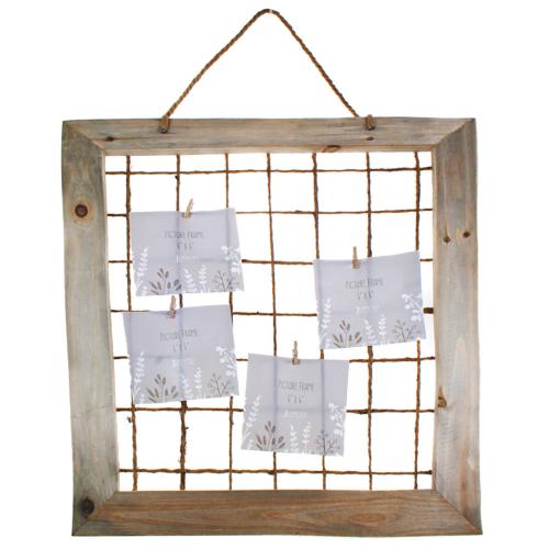 Wall display sustainable wood rustic memo notes photos board 39x47cm