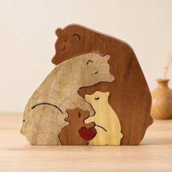 Bears Jigsaw Puzzle Mango Tun and Papri Wood 18 × 2.5 × 18cm