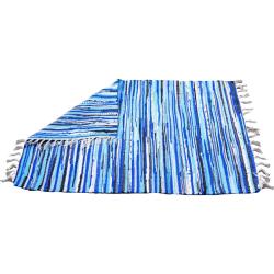 Rag rug, recycled material, blue 80x120cm