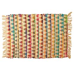 Chindi rag rug recycled cotton handmade multicoloured triangles 60x90cm