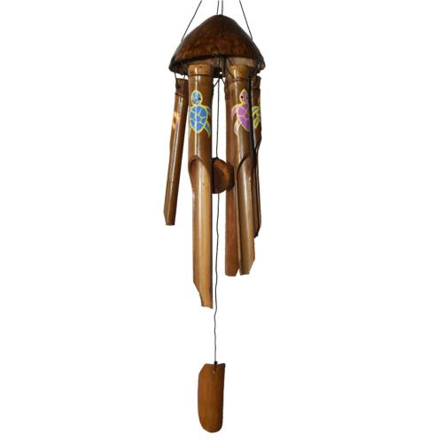 Bamboo windchime turtle multicoloured 97cm