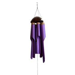 Bamboo windchime with coconut top purple 48/110cm
