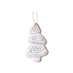 Hanging Terracotta Christmas Tree Swirl Pattern