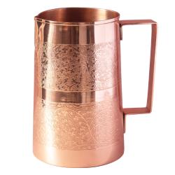 Copper water jug with engraved design, 1.5 litre