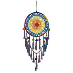 Dreamcatcher rainbow with pompoms & tassels 42cm