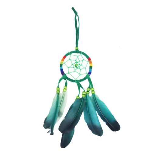 Dreamcatcher Green Feathers 6cm diameter