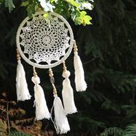 Dreamcatcher crochet with tassles + coins 22cm