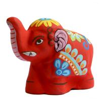 Incense holder, painted clay elephant shape, assorted