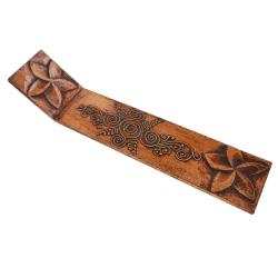 Incense holder flower eco-friendly mango wood 27x4.5x5.5cm