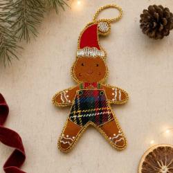 Hanging Decoration Embroidered Gingerbread Person