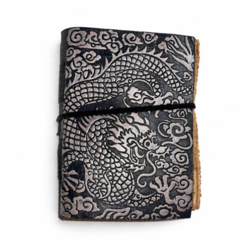 Notebook Leather Bound Dragon 13 x 18cm