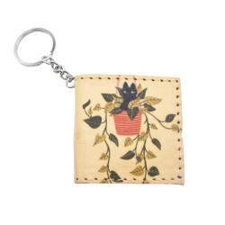 Keyring / Chain Notebook Cat in Plant 5.5 x 5cm
