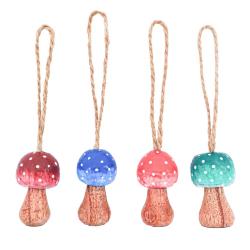 Handcrafted Woodland Toadstool Hanging Decorations - Assorted Set