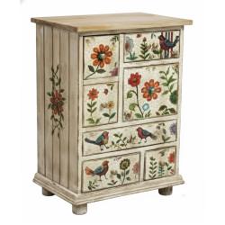 Mini Chest Mango Wood 7 Drawers Garden 45x30x65cm