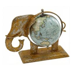 Iron Elephant Globe 25.6x13x20cm