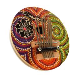 Coconut shell thumb piano, green orange purple 20cm