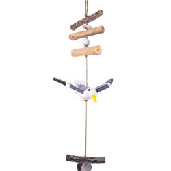 Mobile Hanging Decoration Albesia Wood Seagulls