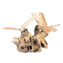 Hand-Blown Glass Vase with Dragonflies on Gamal Root