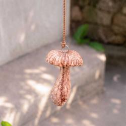 Hand-Carved Wooden Toadstool Hanging Decoration (7cm)