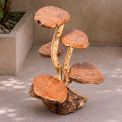 Hand-Carved Five-Tier Display Stand