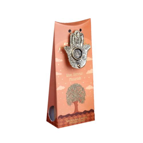 Incense Cones with Burner Carnatia Sacred Palo Santo, Rise Renew Flourish