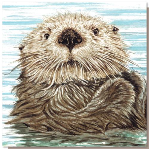 Greetings card, sea otter