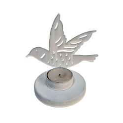 Metal Tealight Holder Dove 13x8x11cm