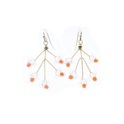 Earrings Delicate Clear and Orange