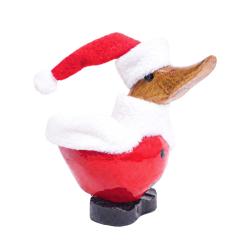Duck Sitting Santa Bamboo Root 12cm