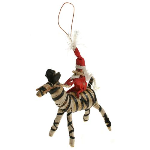 Christmas Tree decoration, Santa on zebra