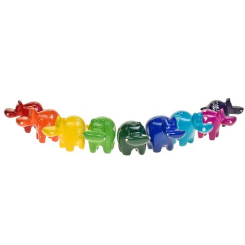 Kisii stone mini hippos, set of 9, assorted