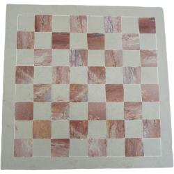 Kisii stone chess set, beige/pink, square board 30cm