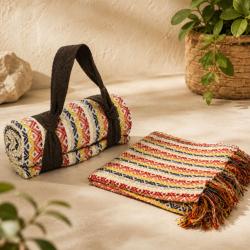 Recycled Cotton Beach & Picnic Blanket With Carry Strap