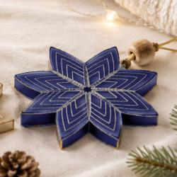 Hanging Christmas Decoration Dark Blue Paper Star