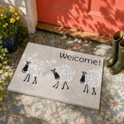 Doormat / Rug Coconut Coir Welcome Sheep 60 x 40cm