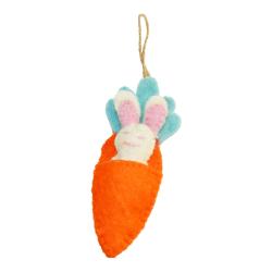Hanging decoration, felt rabbit in carrot