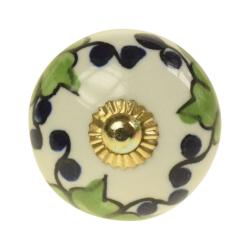 Ceramic door knob, round, assorted