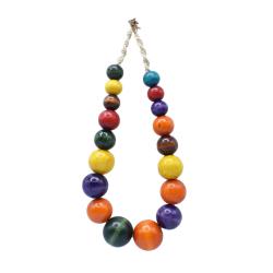 Necklace, Wooden Beads Multicoloured 55cm