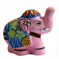Incense holder, painted clay elephant shape, assorted